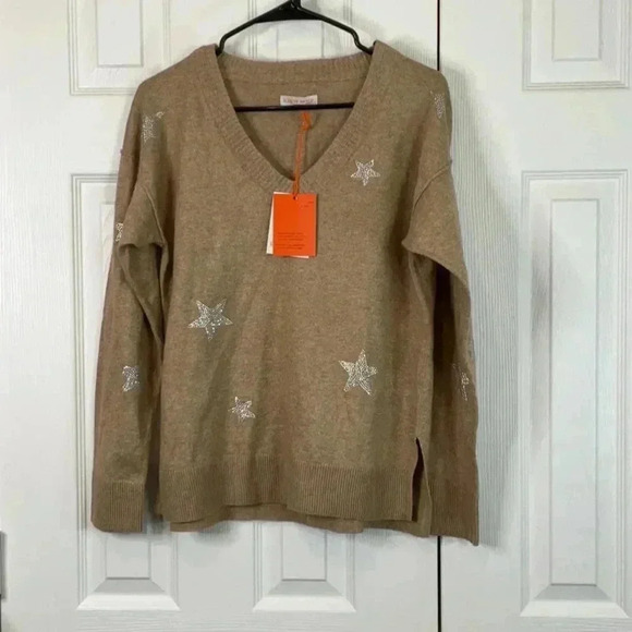 Knox Rose Sweaters - Knox Rose Women's V-Neck Pullover Sweater Tan Size S